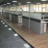 玻璃鋼板布面辦公屏風桌