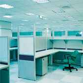 玻璃布絨鋼板屏風卡位