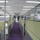 玻璃布面鋼木辦公屏風桌