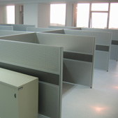 鋼板布絨辦公屏風桌