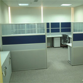 玻璃布面鋼板辦公屏風桌