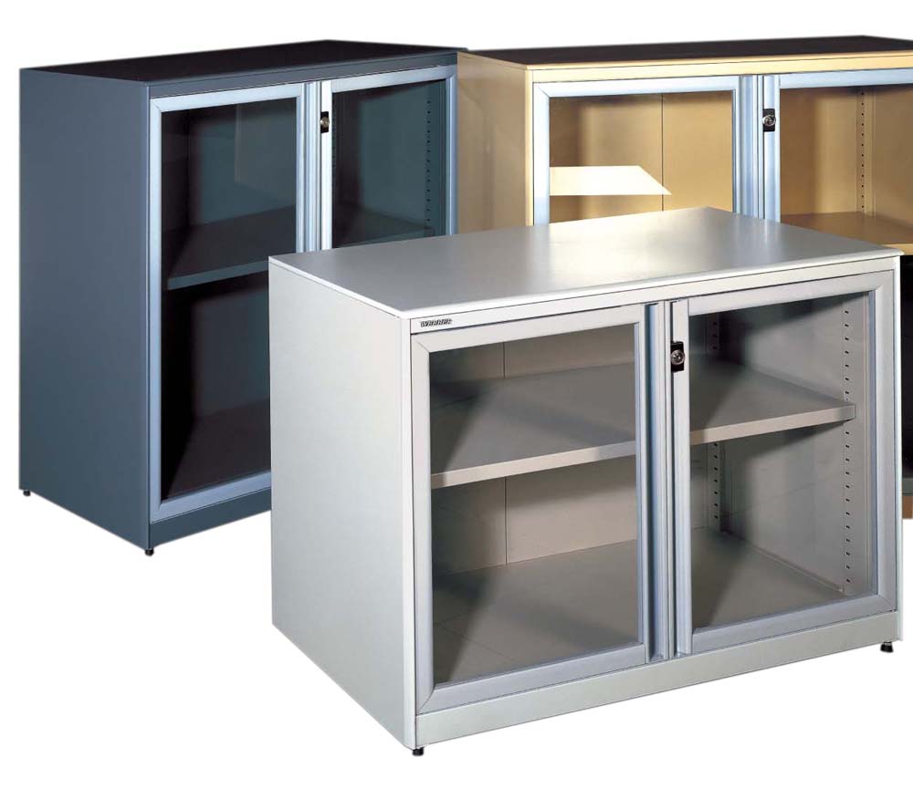 鋼制玻璃掩門柜HK-C018